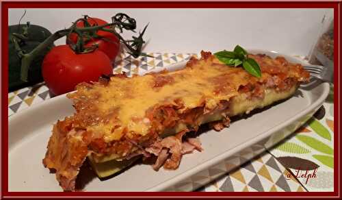 Gratin de courgettes, tomates et bacon