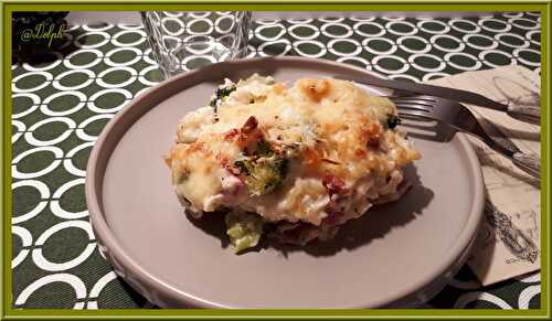 Gratin de pâte aux brocolis et chou-fleur