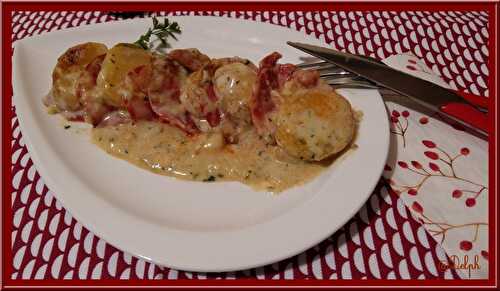 Gratin de pommes de terre et chorizo à la fourme persillée