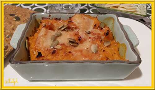 Hachis parmentier aux carottes, patate douce et bacon