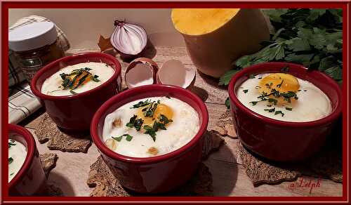 Oeufs cocotte à la butternut et emmental