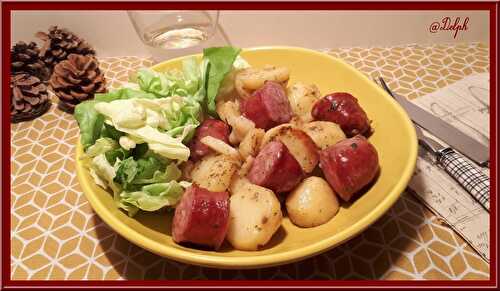 Pommes de terre sautées à la saucisse de Montbéliard au Cookéo