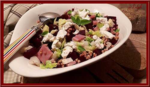Salade de betterave rouge, sarrasin et chèvre frais