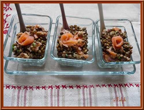 Salade de lentilles au saumon fumé