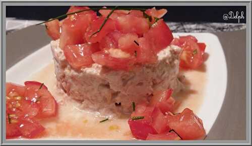 Tartare de tomates aux rillettes de thon