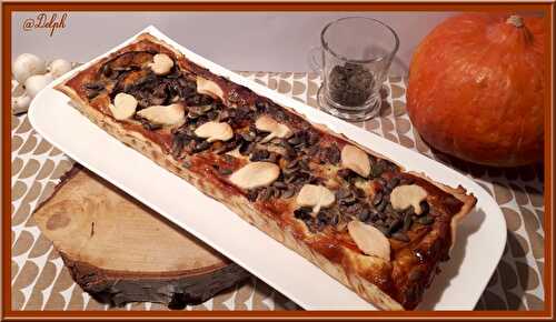 Tarte au potimarron et champignons