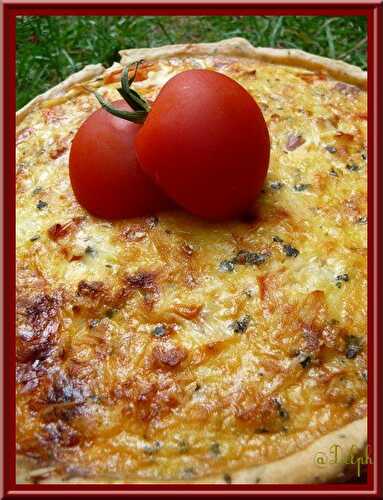 Tarte courgettes, bacon et tomates