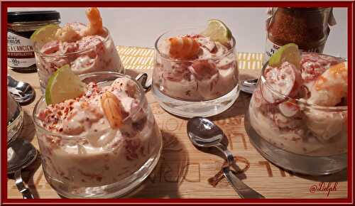 Verrines de crevettes et pomelos