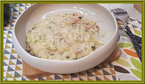 Risotto aux courgettes  et râpé de jambon