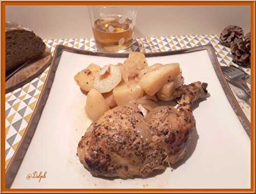 Cuisses de poulet miel, moutarde et cidre