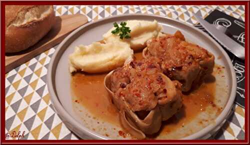 Paupiettes de veau au coulis de poivrons