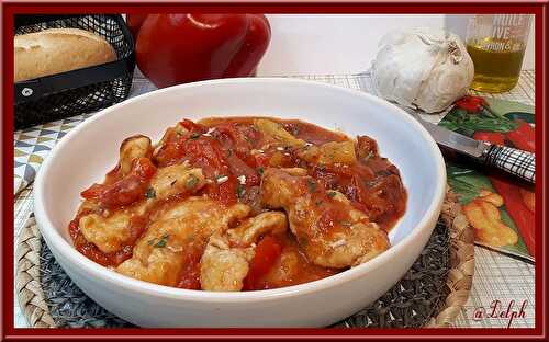 Aiguillettes de poulet aux poivrons et tomates