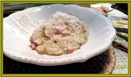 Risotto crémeux poireau, bacon parmesan au Cookéo