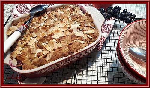 Crumble pommes, raisins et amandes