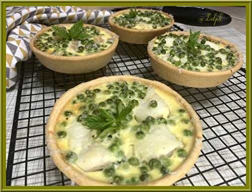 Quiche feuilletée aux petits pois et cabillaud