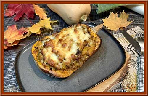 Courge butternut farcie au boeuf et poireaux