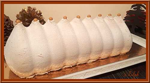 Bûche pralinée et caramel beurre salé