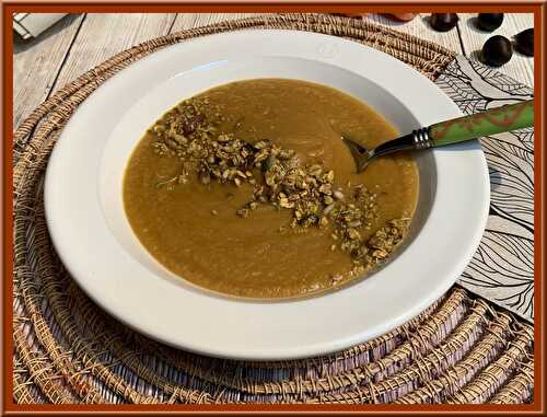 Velouté de carottes, châtaignes au cumin