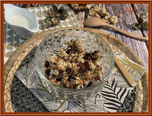 Granola aux noisettes et raisins