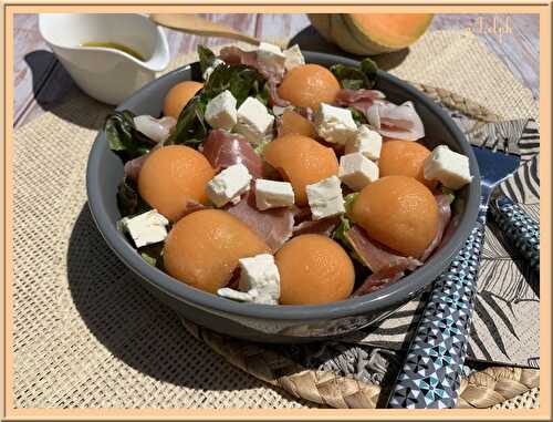 Salade de melon et jambon cru