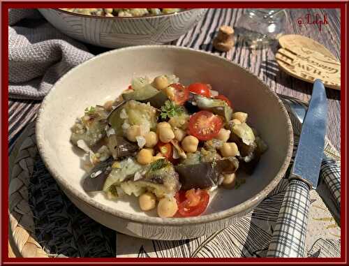 Salade de pois chiche aux aubergines