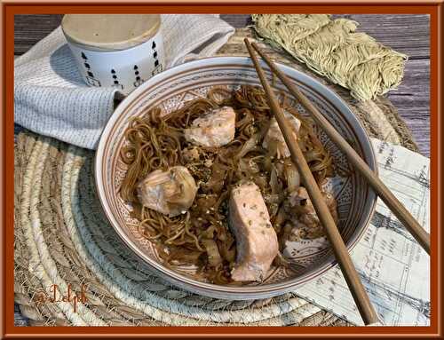 Nouilles au chou blanc et saumon