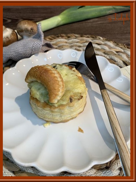 Vol au vent aux poireaux et noix de pétoncle