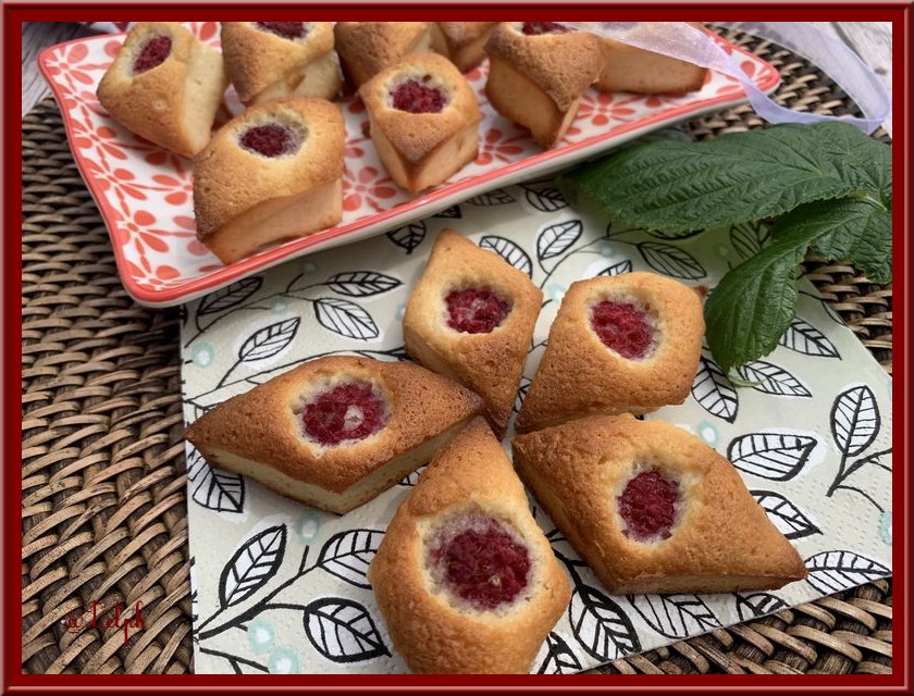 Financiers chocolat blanc et framboises