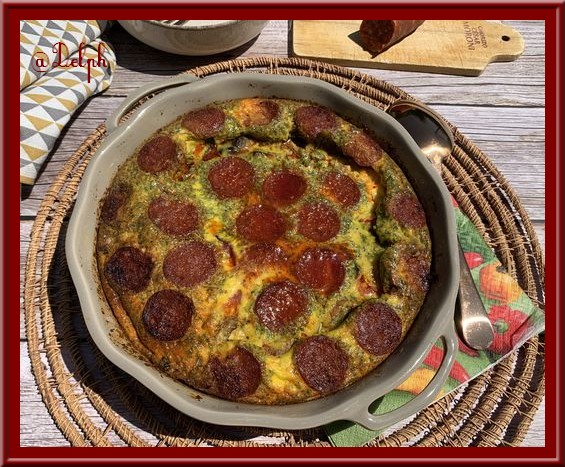 Frittata aux poivrons, champignons et chorizo