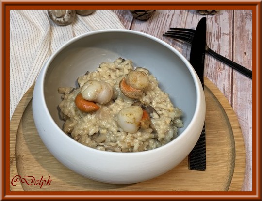 Risotto aux champignons et coquilles St Jacques avec la fabuleuse Cookut