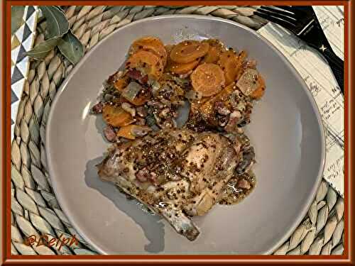 Lapin à la moutarde à l’ancienne et carottes