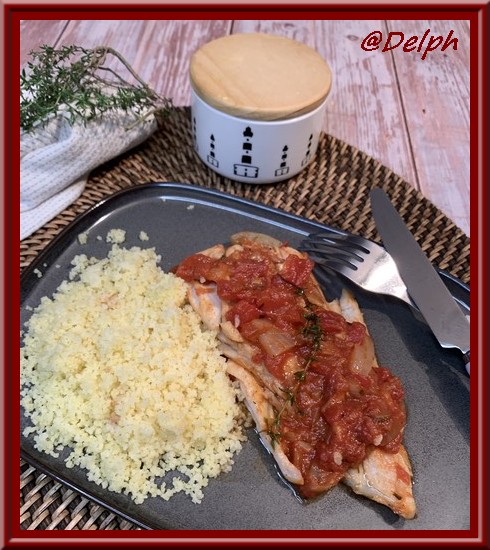 Dos de cabillaud au thym et à la tomate