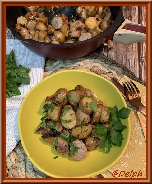Saucisses à la crème de moutarde