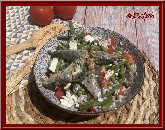 Salade de haricots verts et sardines