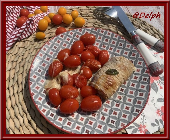 Escalopes de veau à la mozzarella et tomates cerise