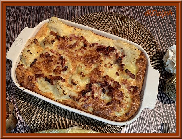 Gratin de chou-fleur aux lardons