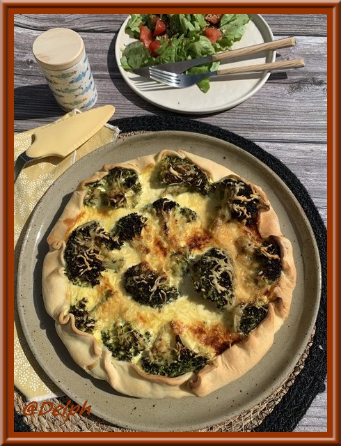 Tarte  brocoli, thon et crevettes