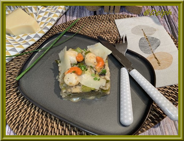 Risotto de poireaux aux St Jacques