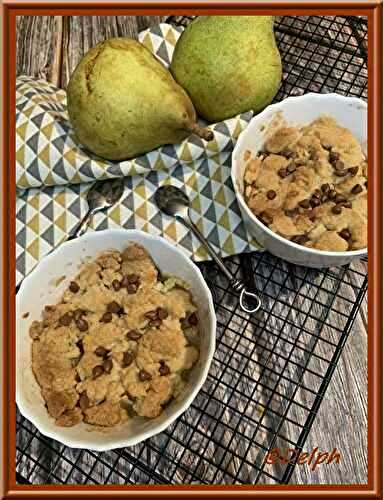 Crumble aux poires et beurre de cacahuètes