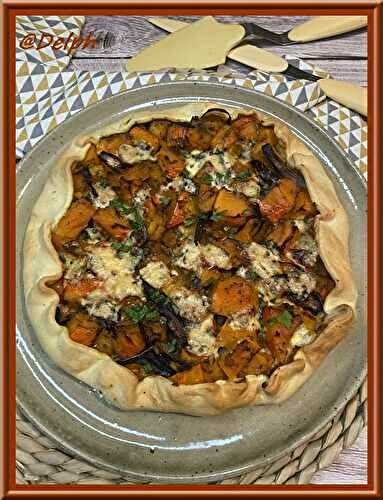 Tarte rustique au potimarron et fourme d’Ambert