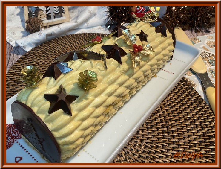 Bûche mangue et fruits de la passion