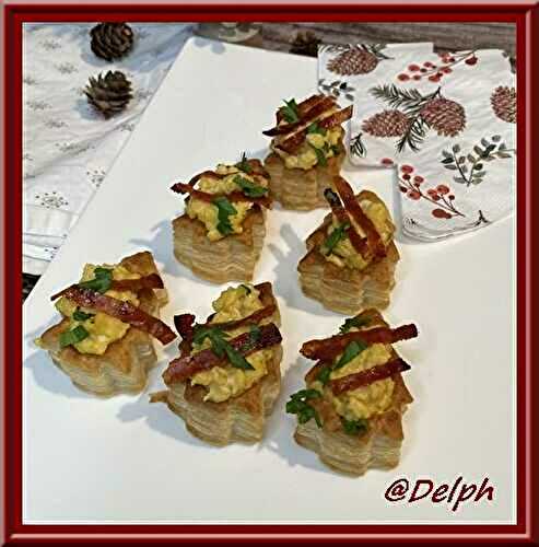 Sapins feuilletés aux œufs brouillés et chips de chorizo