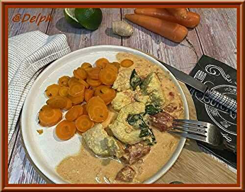 Curry de poulet, et carottes au cumin