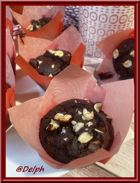 Muffins au chocolat et noisettes