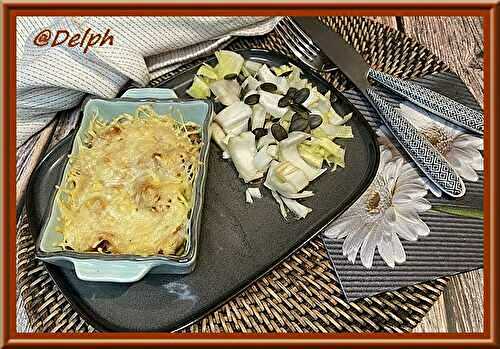 Gratin de coquillettes au poulet et à la cancoillotte