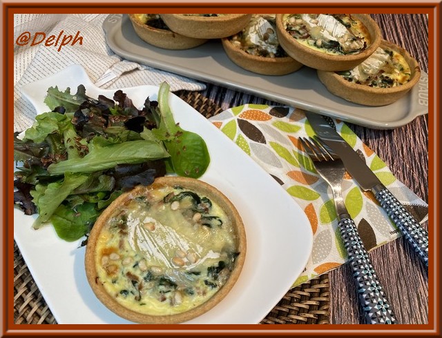 Quiche aux épinards, jambon et pélardon