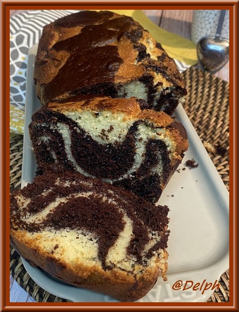 Cake marbré au chocolat et amande