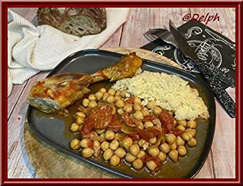 Cuisses de poulet et chorizo aux tomates et pois chiche