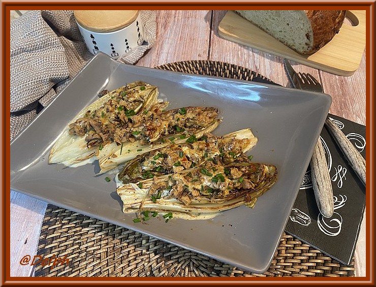 Endives braisées et sardines aux tomates séchées