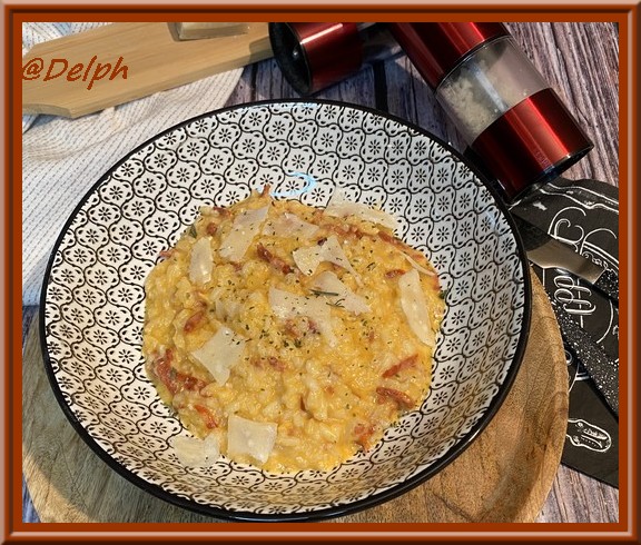 Risotto au chorizo et parmesan